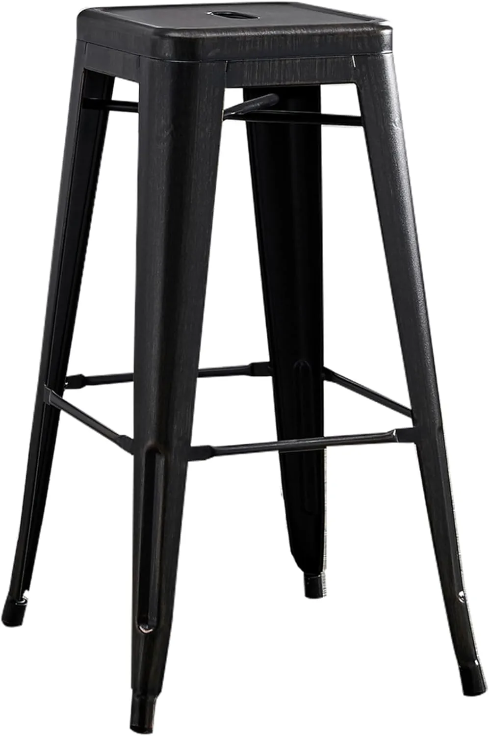 AC Pacific 30” Metal Backless Barstool Set of 2 – Country Rustic Style, Lightweight & Sturdy Build, Easy Assembly – Midnight