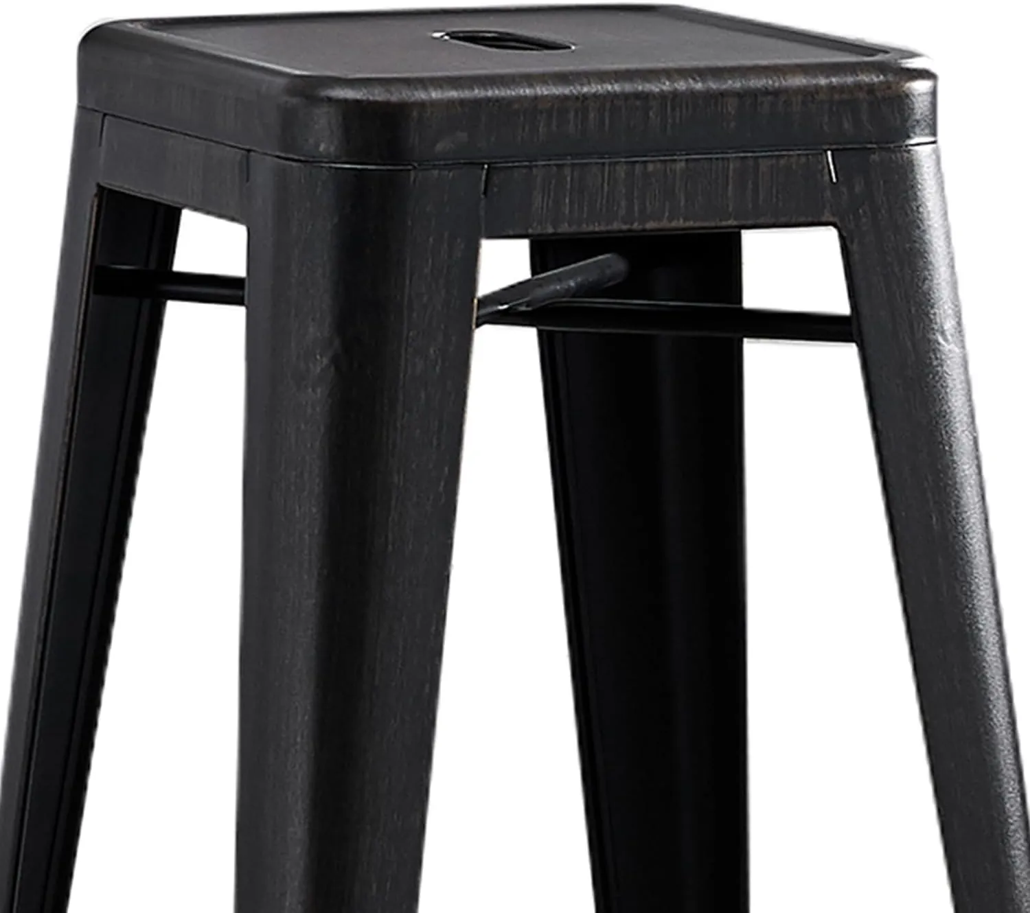 AC Pacific 30” Metal Backless Barstool Set of 2 – Country Rustic Style, Lightweight & Sturdy Build, Easy Assembly – Midnight
