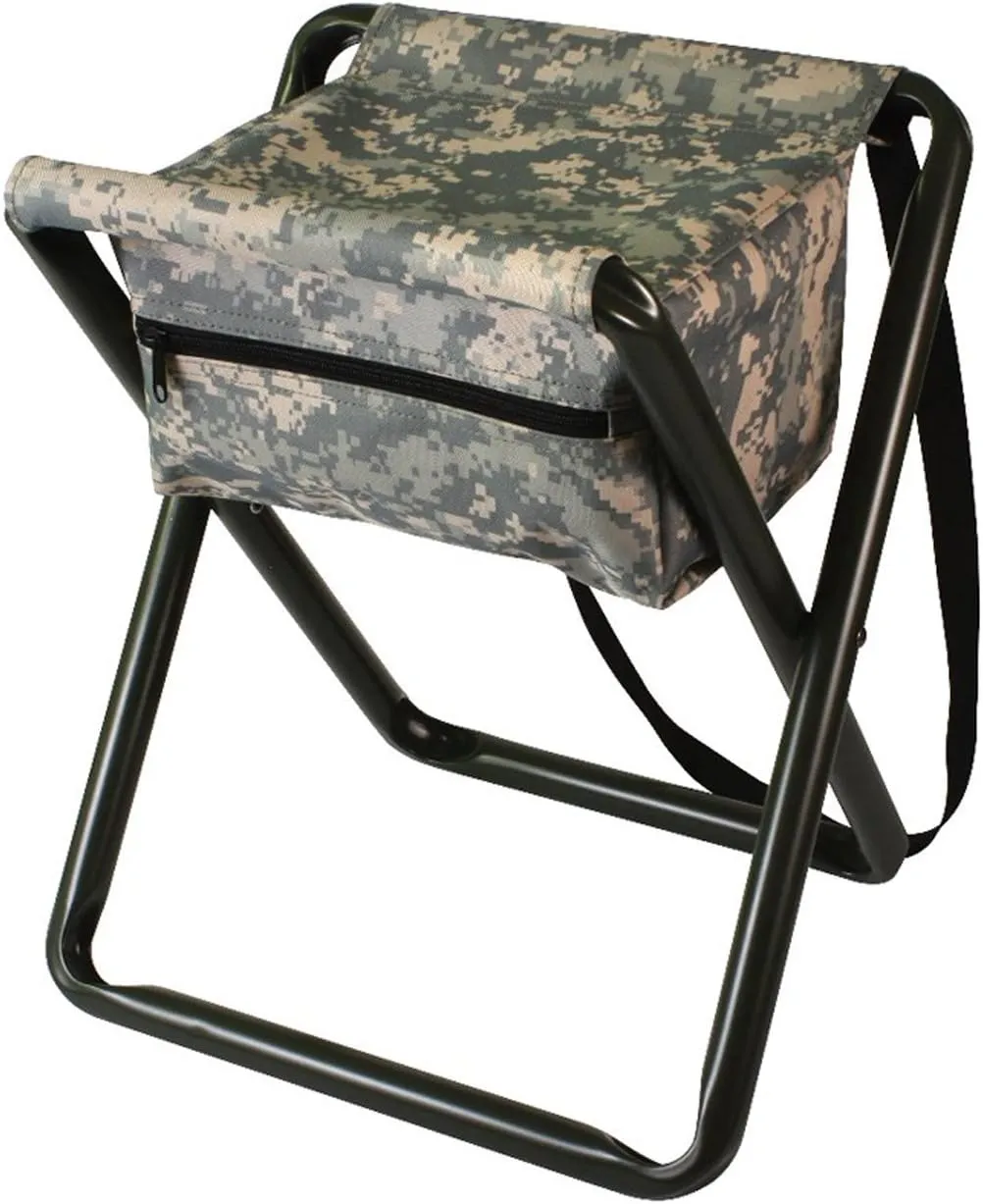 ACU Digital Camouflage Military Deluxe Folding Stool w/Pouch