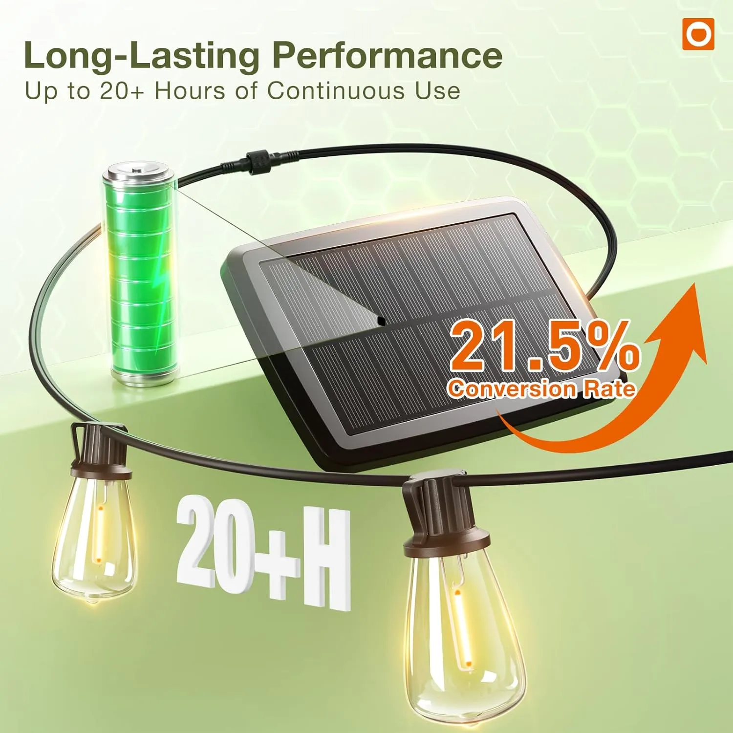 addlon 54(48 6) FT Solar String Lights Waterproof,Patio Lights Solar Powered with Remote & USB Port 15 1 LED Shatterproof Bulbs 3 Light Modes, Dimmable Solar Light for Camping Backyard Garden
