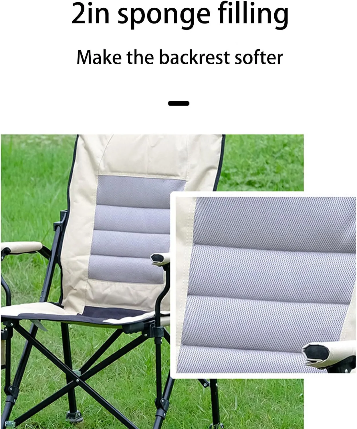 Adult Camping Chair Heavy Duty Folding Chair That Can Hold Up to 350 lbs, Comfortable Lawn Chair with Full Padding Backrest with Storage Bag Suitable for Outdoor Camping Fishing