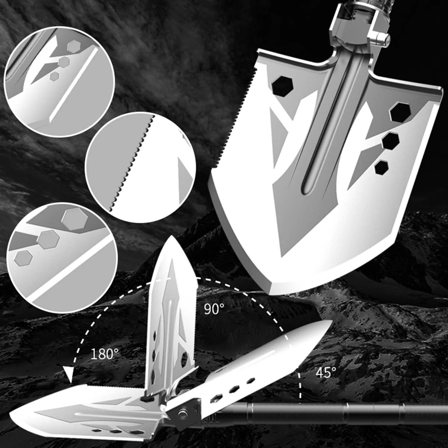 aiGear Camping Shovel Axe Outdoor Folding Shovel Set Camping Survival Gear for Men Outdoor Hiking Backpacking Emergency