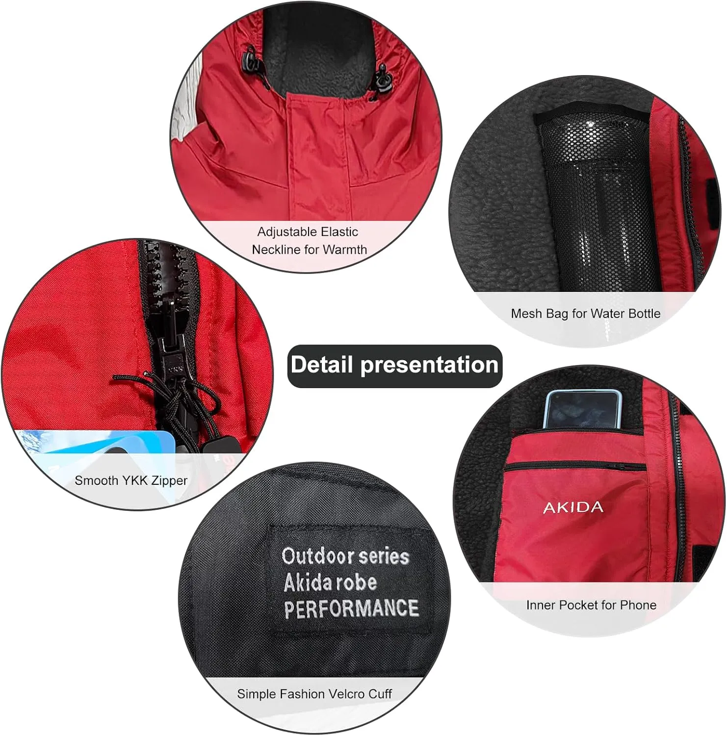 Akida Adult Oversized Changing Robe/Swim Parka,Waterproof Surf Poncho Warm Jacket,Quick Dry Wetsuit Changing Towel.