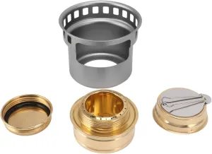 Alcohol Stove, Windproof Portable Alcohol Backpacking Stove with Extended Handle, Hollow Ventilation Bracket, for Camping Hiking and Picnic