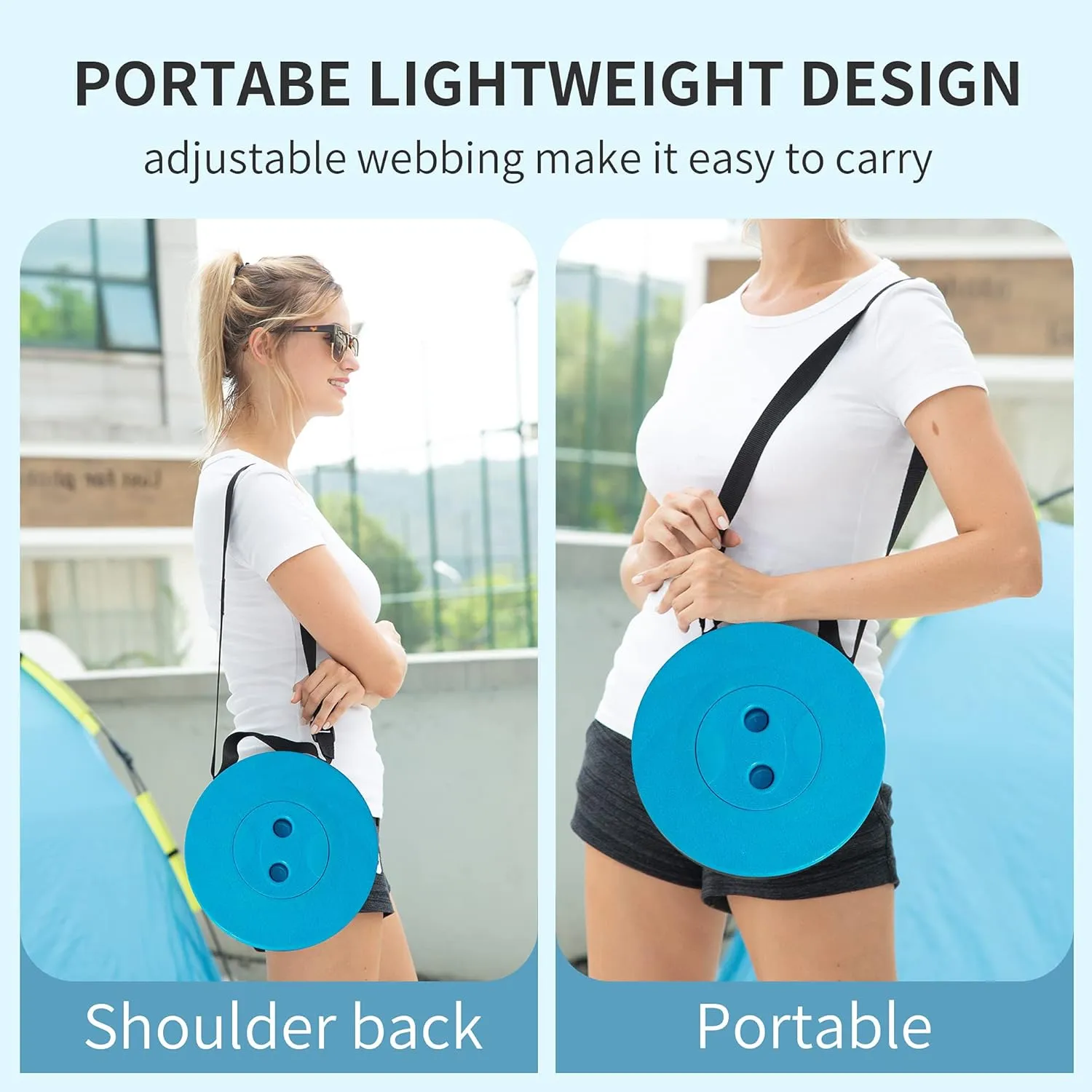 ALEVMOOM Portable Telescoping Stool Collapsible Stool with Cushion & Bag, Retractable Folding Stool for Adults Foldable Seat Sturdy Capacity 440 lbs for Camping Fishing Hiking BBQ