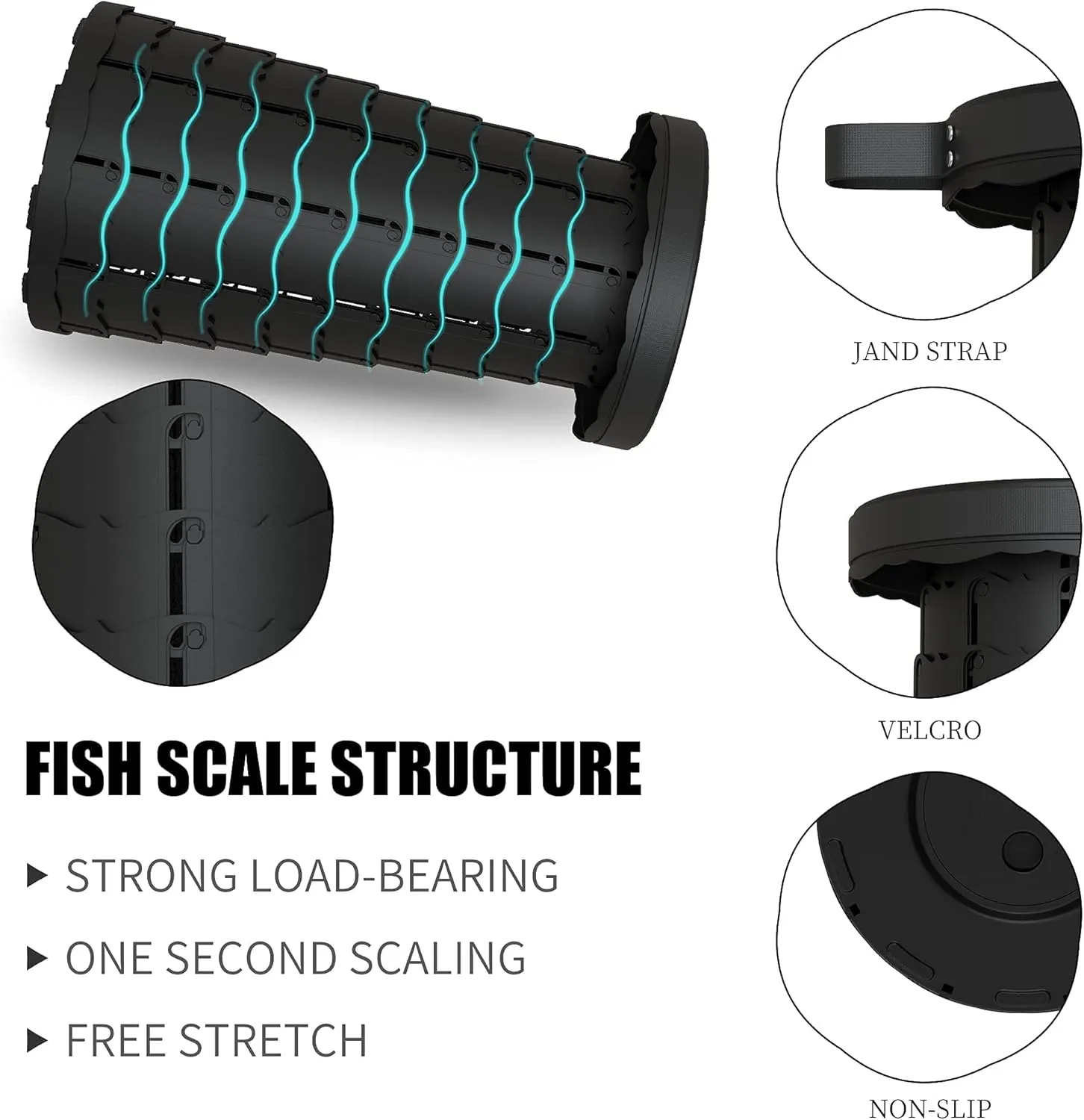ALEVMOOM Upgraded Portable Collapsible Folding Stool with Cushion Retractable Telescoping Stool for Adults Sturdy Capacity 440lbs Camping Chair for Outdoor Hiking Garden BBQ with Bag