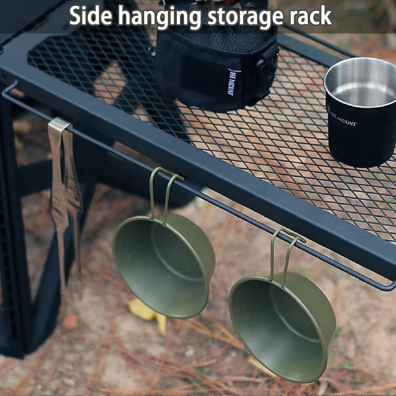 All in One Foldable Camp Desk & Seat, Weather-Resistant Outdoor Gear for Fishing BBQ Family Outdoor Activities(Army Green,Stool 2 Table 1)