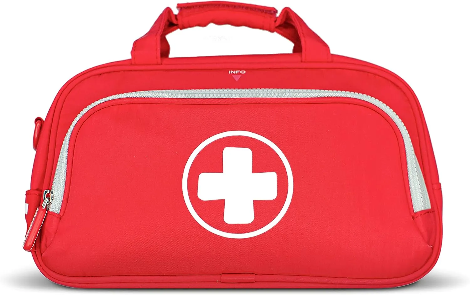 AllerMates Family Travel Essentials First Aid Empty Supplies Bag - Medicine Carry Case for Epi Pen, Insulin, Pill Bottle, Diabetic Aids, Asthma Spacer, Auvi Q, Allergy and Emergency Needs. (Blaze Red)