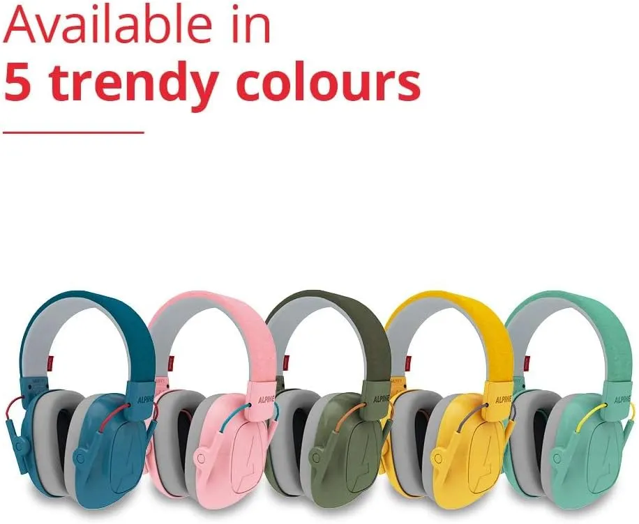 Alpine Muffy Kids - Hearing Protection - CE & ANSI Certified - Adjustable for Ages 3-16 years - Noise Cancelling Headphones - 25dB Sound Reduction Ideal for Protection and Concentration Aid - Pink