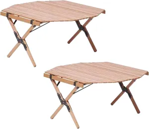 Aluminum Camping Table Octagonal Desktop Camping Table Portable Picnic Table Roll Up Table Top for Indoor & Outdoor Party