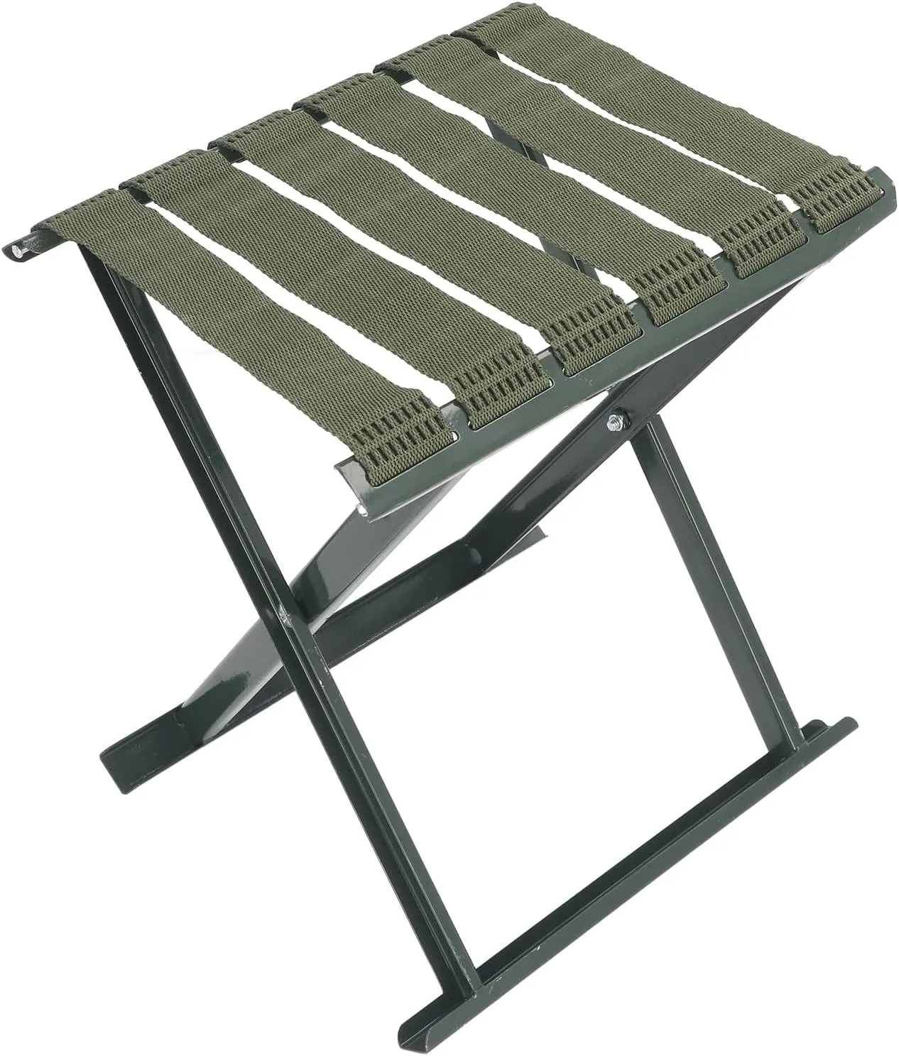 AMAKO Outdoor Folding Stool, Heavy Duty 60KG Capacity, Portable Camping Chair for Hiking Fishing, Carbon Steel Frame and 600D Fabric (A)