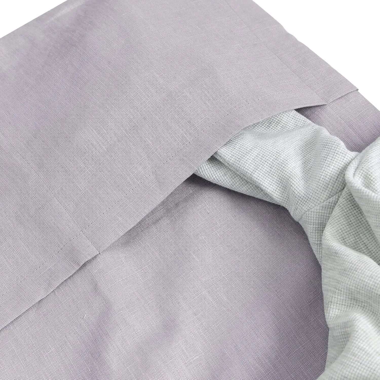 Amazhiyu Pure Linen Over The Door Laundry Hanging Hamper Bag with Bottom Zipper and Pockets Light Grey