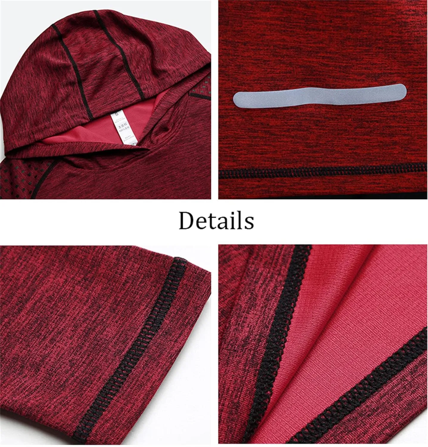 Andongnywell Men's Shirt with Hood Performance Long Sleeve Sun Protection Tshirt Lightweight Top Exercise Camping Clothes