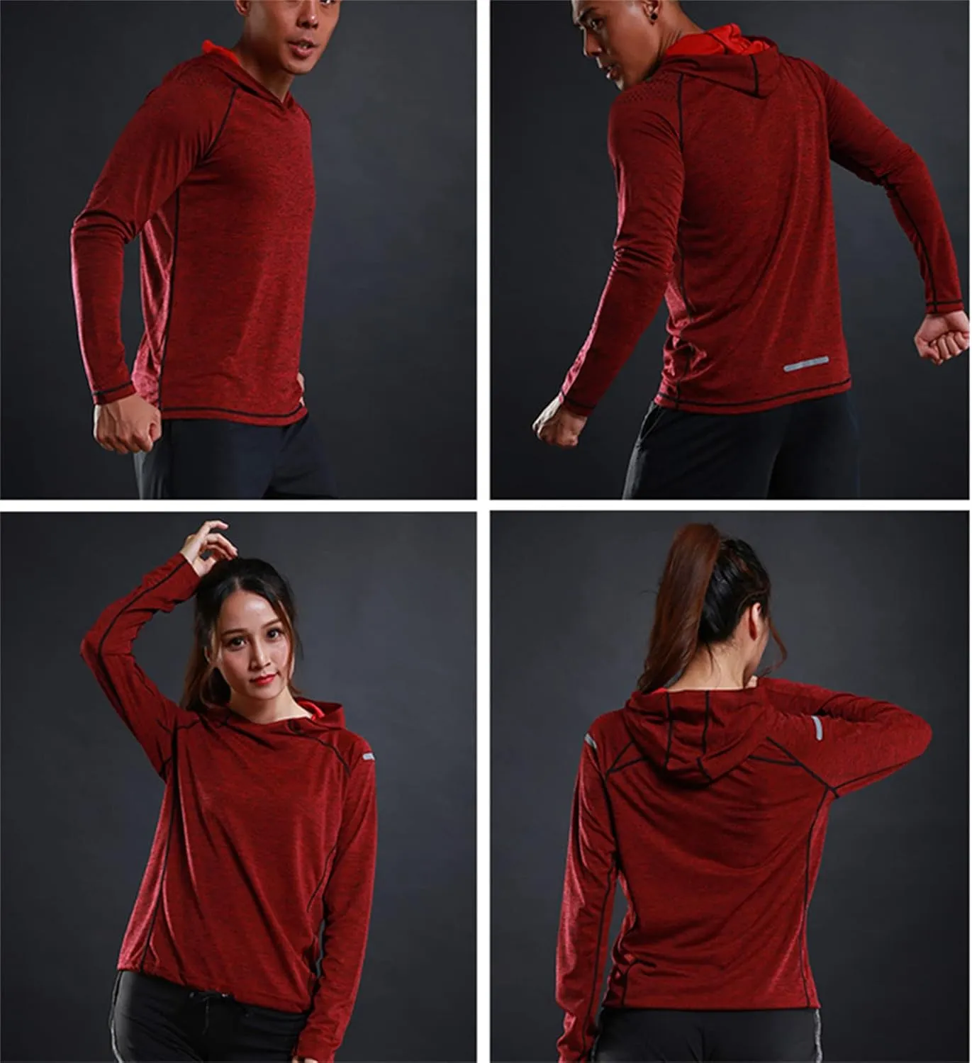 Andongnywell Men's Shirt with Hood Performance Long Sleeve Sun Protection Tshirt Lightweight Top Exercise Camping Clothes