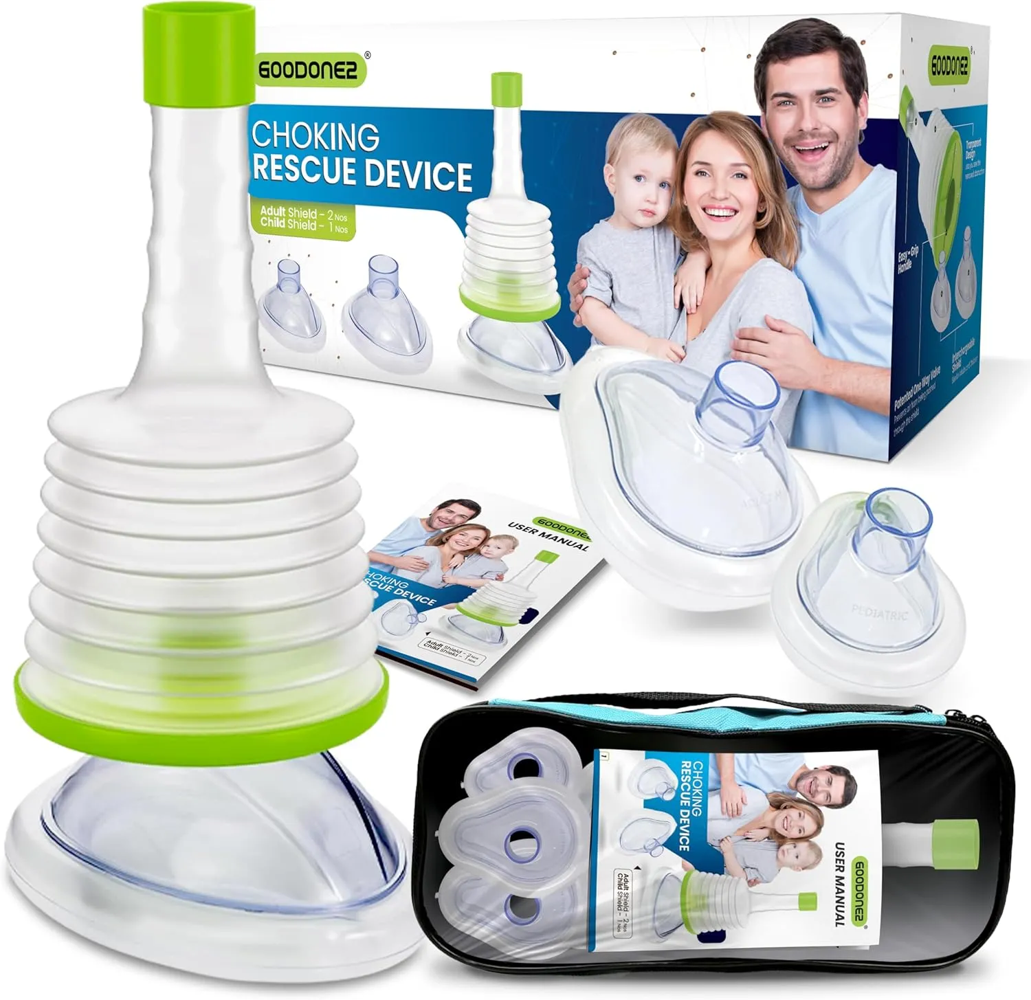 Anti Choking Device, Portable Airway Suction Device for Kids and Adults, Choking Rescue Device, Choking First Aid Device for Home & Travel Blue