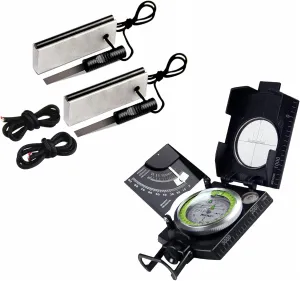 AOFAR AF-4074 Military Compass and Magnesium Fire Starter AF-374 (2-Pack) for Hiking,Lensatic Sighting Waterproof,Durable,Inclinometer for Camping,Boy Scount,Geology Activities Boating