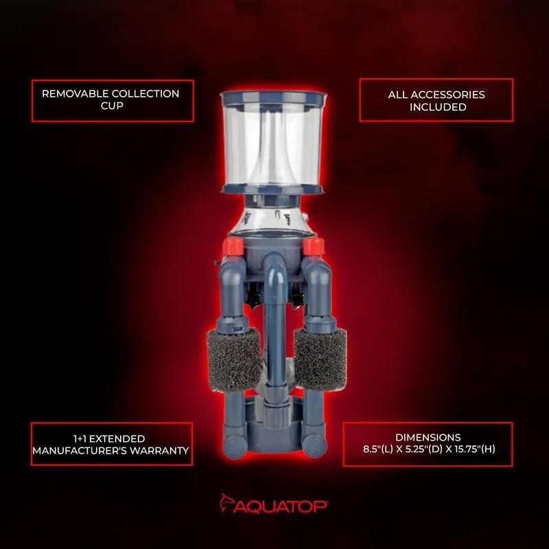 Aquatop Xyclone Protein Skimmer with 370 GPH Flow - Powerful Waste Removal for Clear Water in Freshwater & Saltwater Aquariums