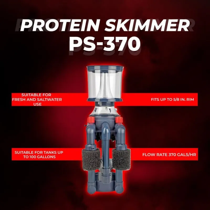 Aquatop Xyclone Protein Skimmer with 370 GPH Flow - Powerful Waste Removal for Clear Water in Freshwater & Saltwater Aquariums