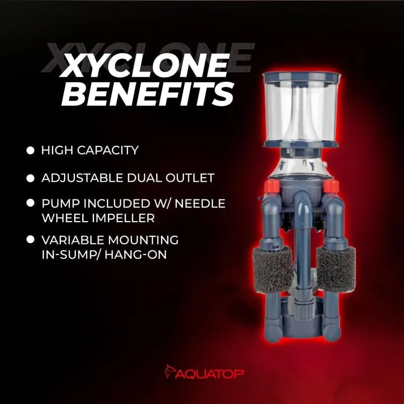 Aquatop Xyclone Protein Skimmer with 370 GPH Flow - Powerful Waste Removal for Clear Water in Freshwater & Saltwater Aquariums