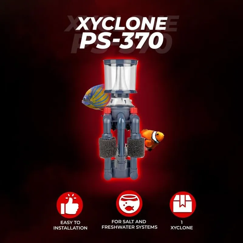 Aquatop Xyclone Protein Skimmer with 370 GPH Flow - Powerful Waste Removal for Clear Water in Freshwater & Saltwater Aquariums