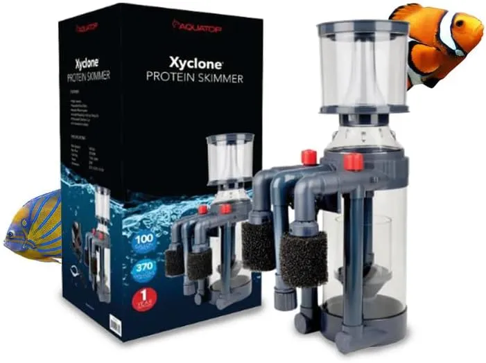 Aquatop Xyclone Protein Skimmer with 370 GPH Flow - Powerful Waste Removal for Clear Water in Freshwater & Saltwater Aquariums