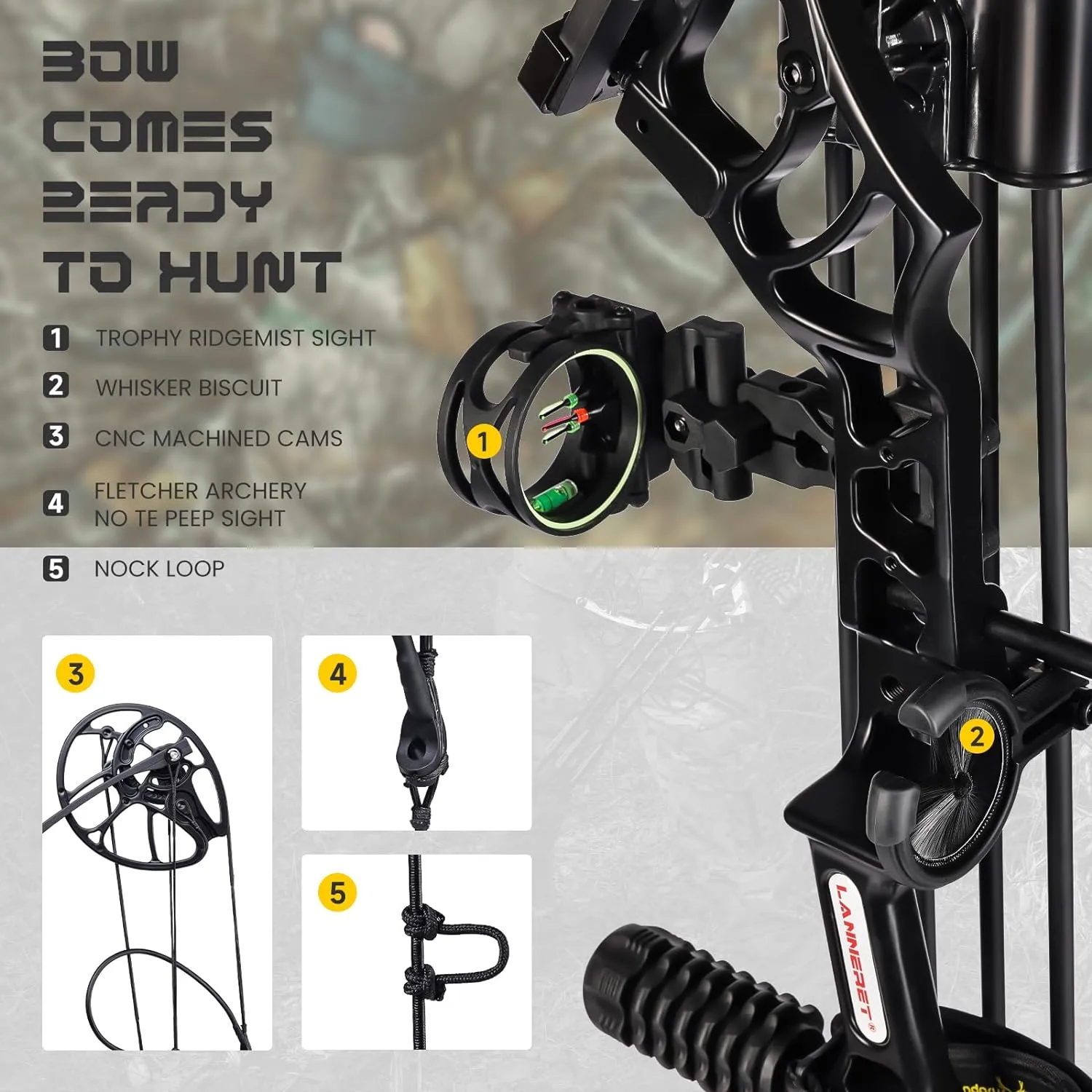 Archery Eagle Compound Bow and Archery Sets 20-70lbs for Adults and Teens,25"-31" Draw Length，up to IBO 320 fps，Lightweight Design Bow Adjustable 2024 New