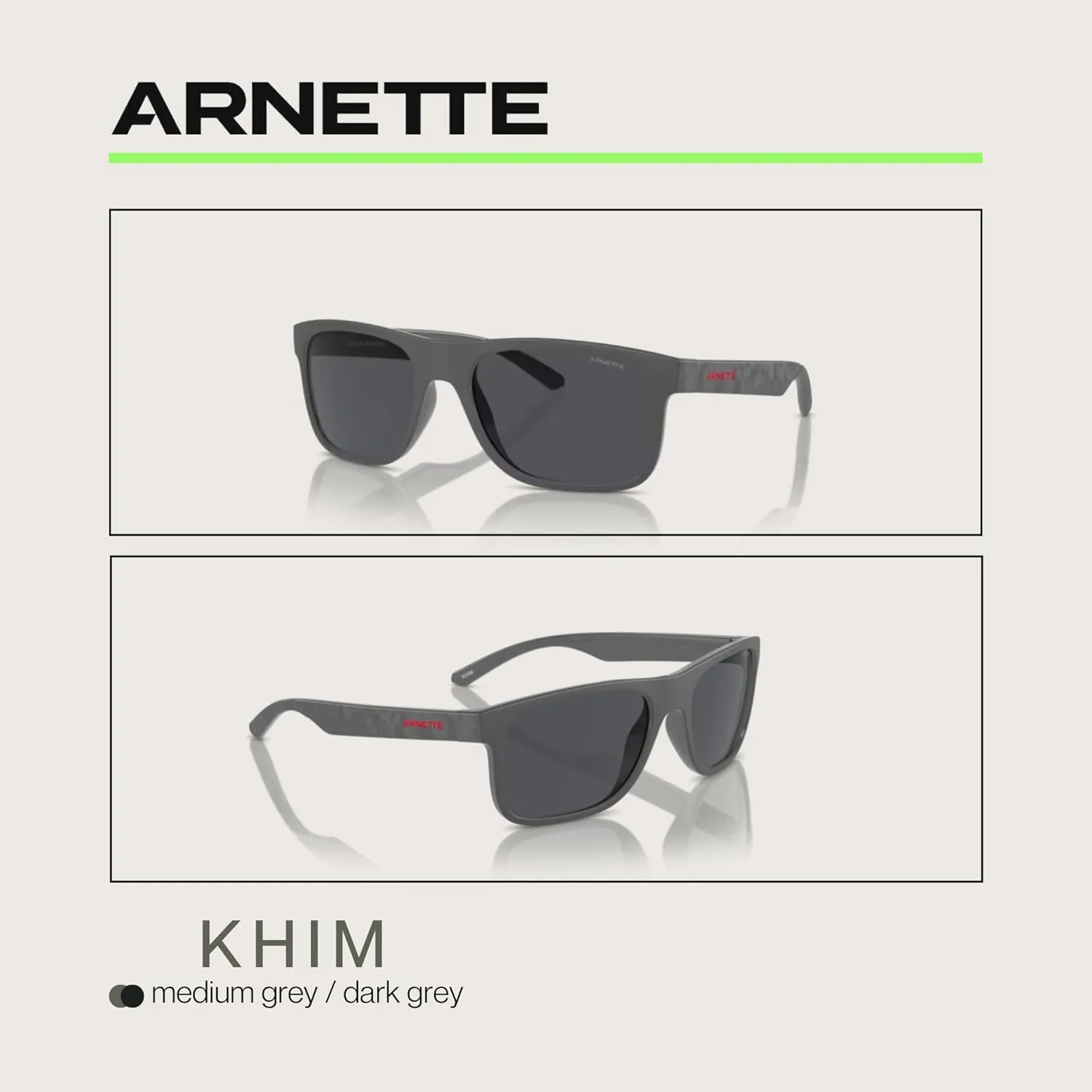 ARNETTE Khim AN4341 Square Sunglasses for Men   BUNDLE WIth Designer iWear Complimentary Eyewear Kit
