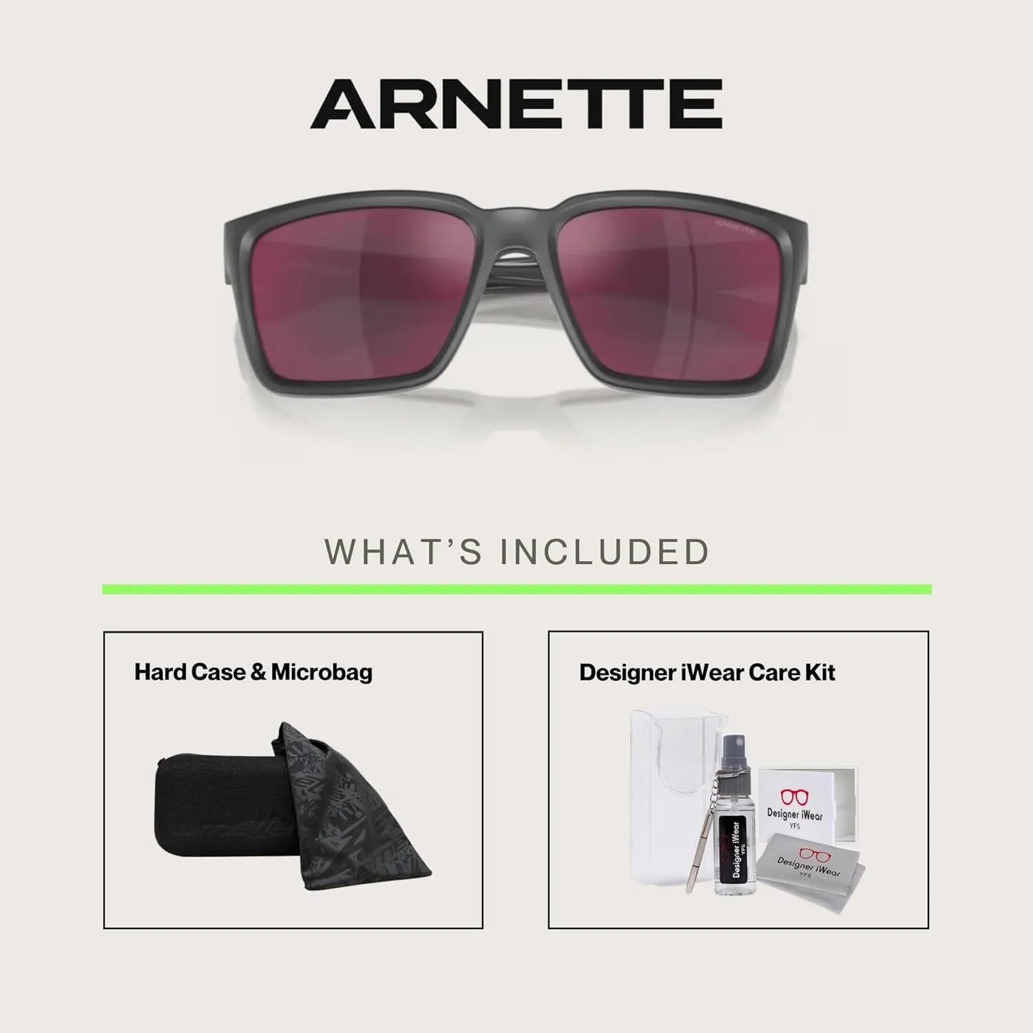 ARNETTE Plot Twist AN4346 Square Sunglasses for Men   BUNDLE WIth Designer iWear Complimentary Eyewear Kit