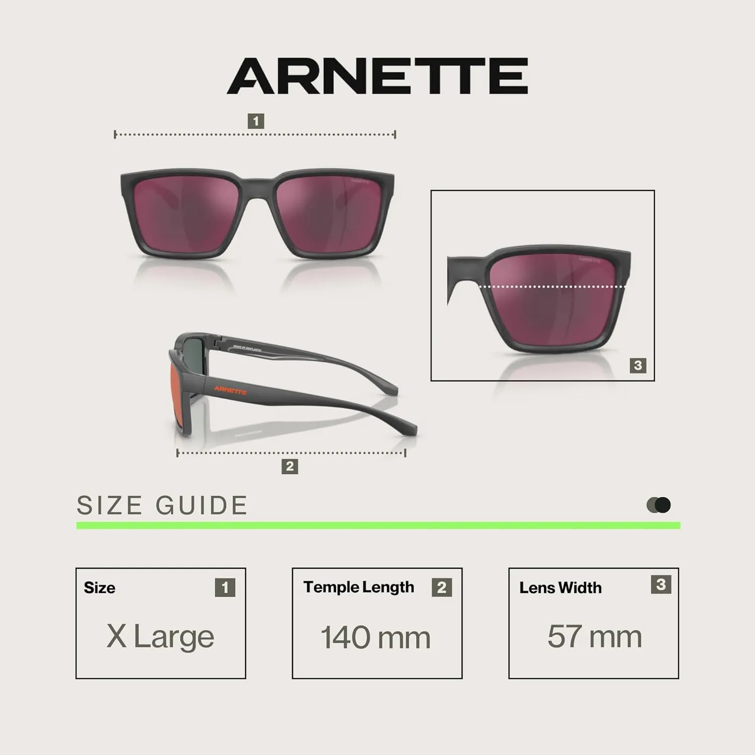 ARNETTE Plot Twist AN4346 Square Sunglasses for Men   BUNDLE WIth Designer iWear Complimentary Eyewear Kit