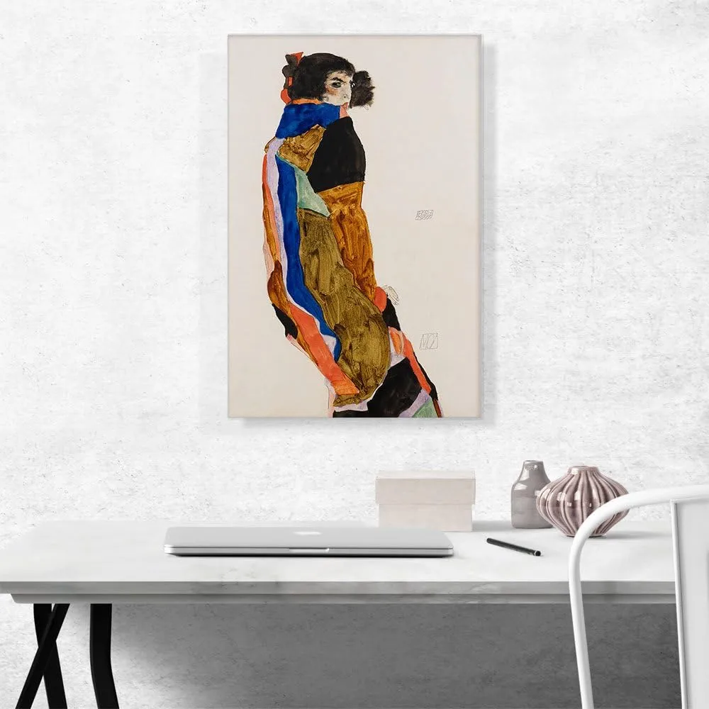 ARTCANVAS Moa Mandu Canvas Art Print Stretched Framed Painting Picture Poster Giclee Wall Decor by Egon Schiele - 26" x 18" (0.75" Deep)
