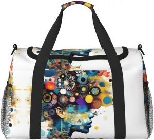 Artificial Intelligence Brain print Weekender Overnight Carry On Bag Gym Luggage Bag Duffel Bag for Travel Women