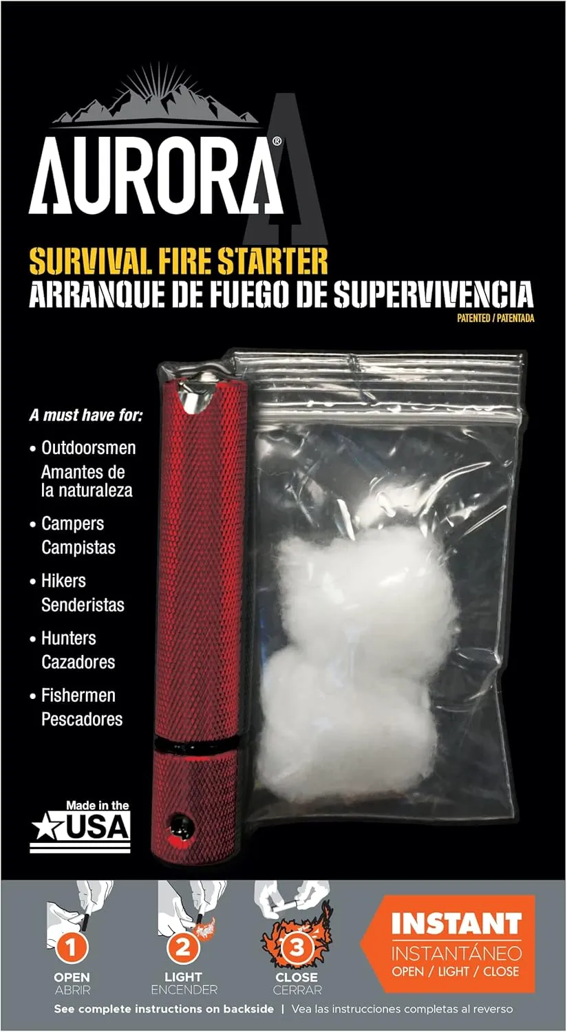 Aurora Survival Fire Starter, Red