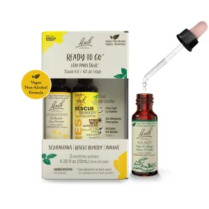 Bach Original Flower Remedies - Ready To Go Trio Kit - For Travel Stress (Non-Alcohol Formula) - Natural Homeopathic Flower Essence - Vegan - 3 x 10mL Droppers