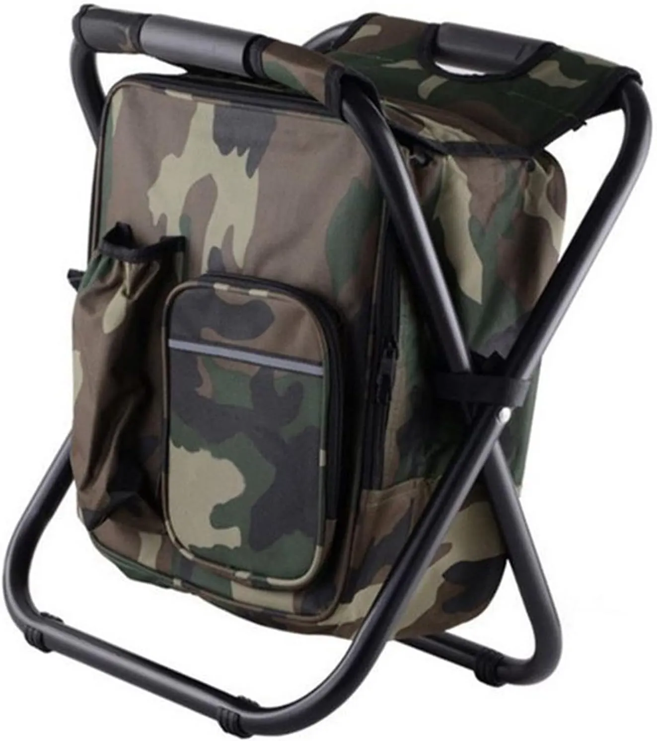 Backpack Cooler Chair Folding Camping Stool for Travel Beach Hiking Picnic, Large Capacity, Lightweight, and Wearproof