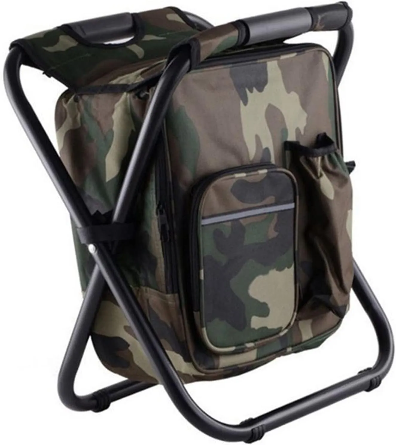 Backpack Cooler Chair Folding Camping Stool for Travel Beach Hiking Picnic, Large Capacity, Lightweight, and Wearproof