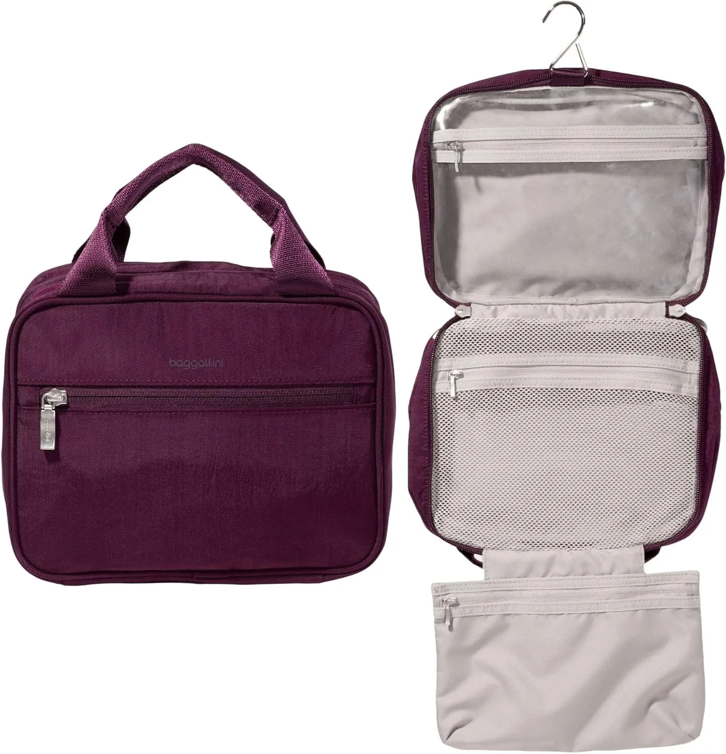 Baggallini Unisex's Hanging Travel Toiletry Kit-Lightweight 6x10 Inch Makeup Bag Toiltery