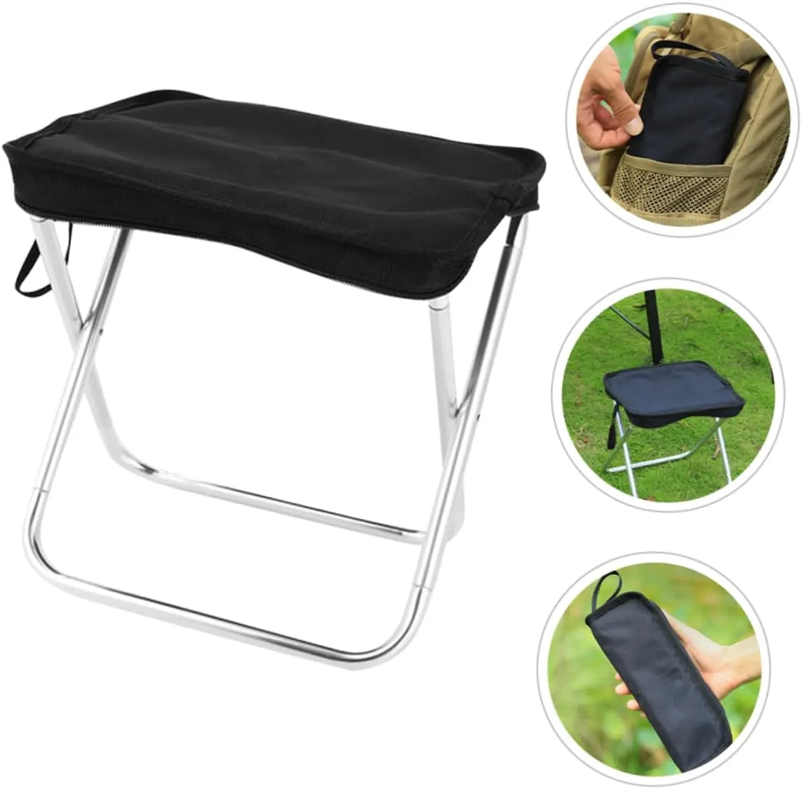 balacoo 3pcs Folding Camping Stool Portable Chair Lightweight Camp Stool for Outdoor Activities