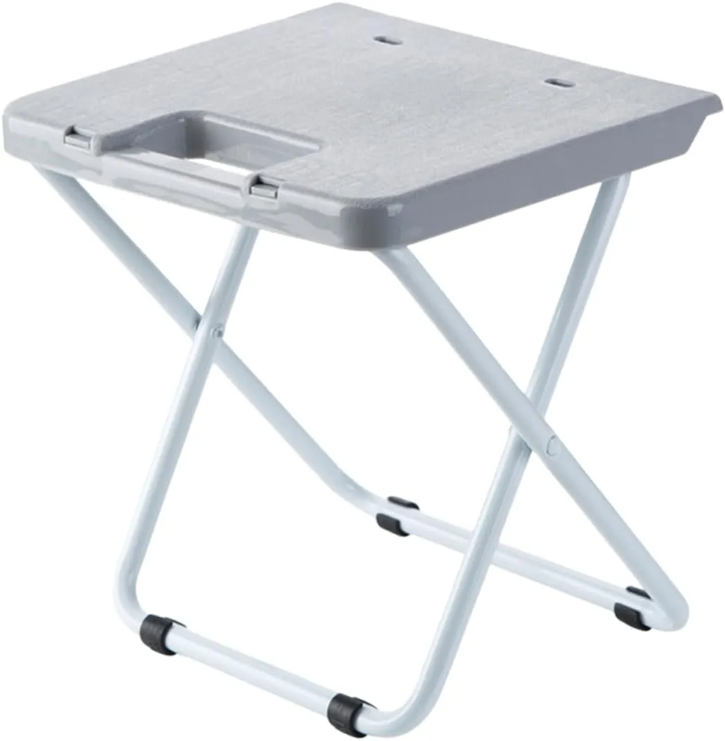 balacoo Foldable Outdoor Chair Stool Anti-Skid Lightweight Iron Garden Stool for Camping Decorative