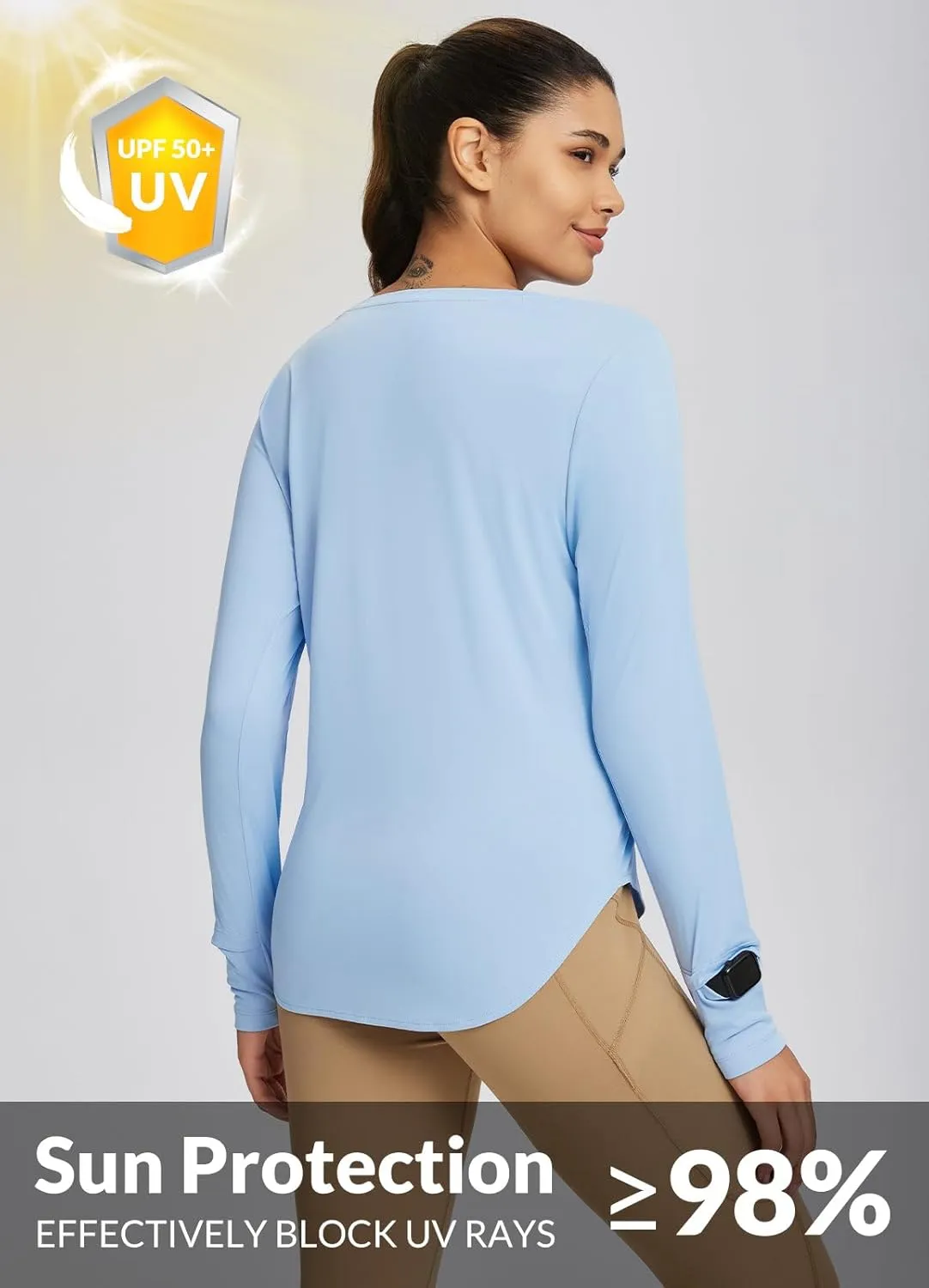 baleaf Women's UPF 50  Sun Shirts UV Protection Long Sleeve Rash Guard Lightweight Quick Dry SPF Outdoor Hiking Clothing