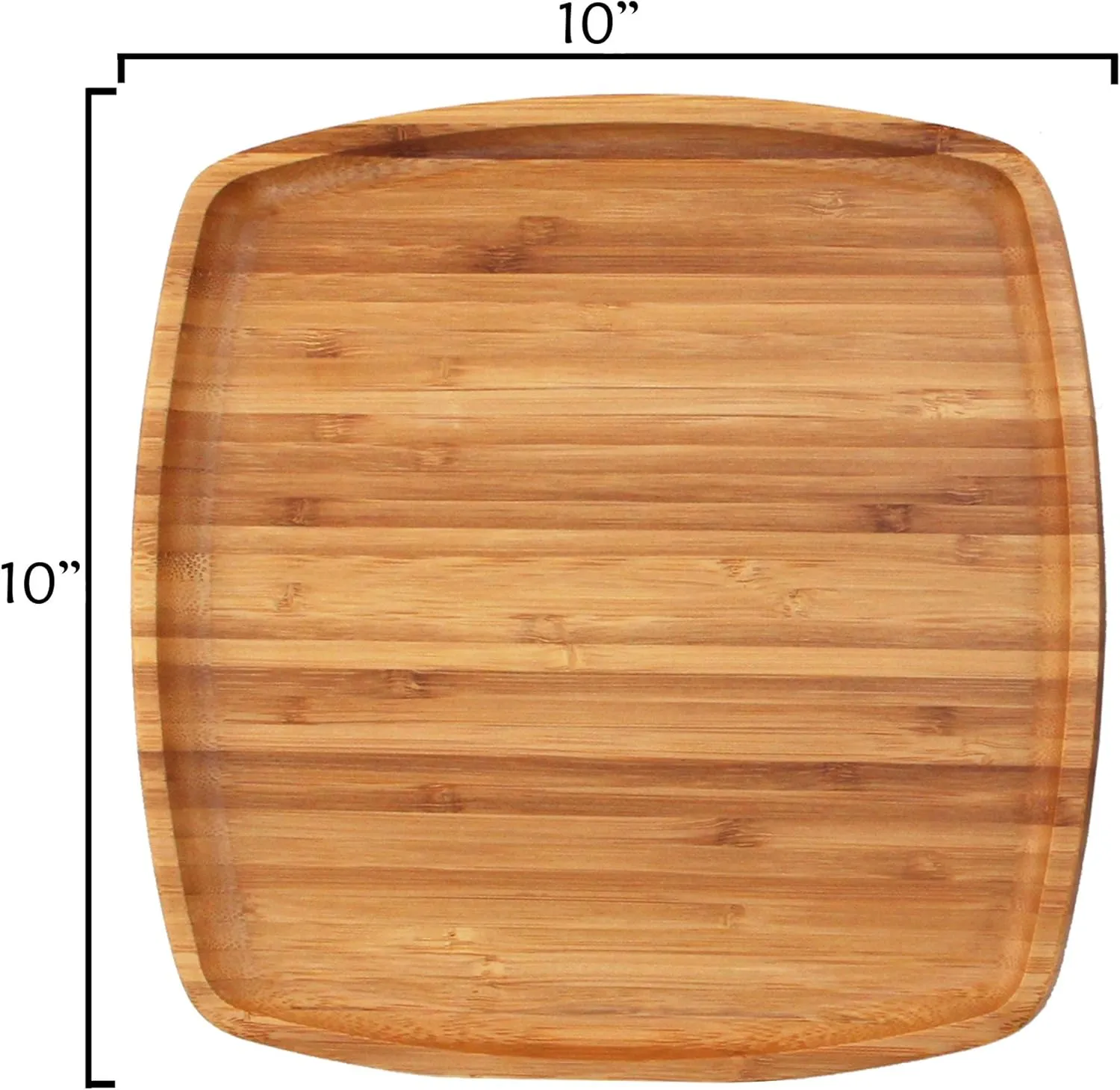 BambooMN Camping Mess Kit Lightweight Organic 10" x 10" Bamboo Plates, Forks, Knifes and Spoons for Camping, Hiking, or Backpacking - 2 Sets