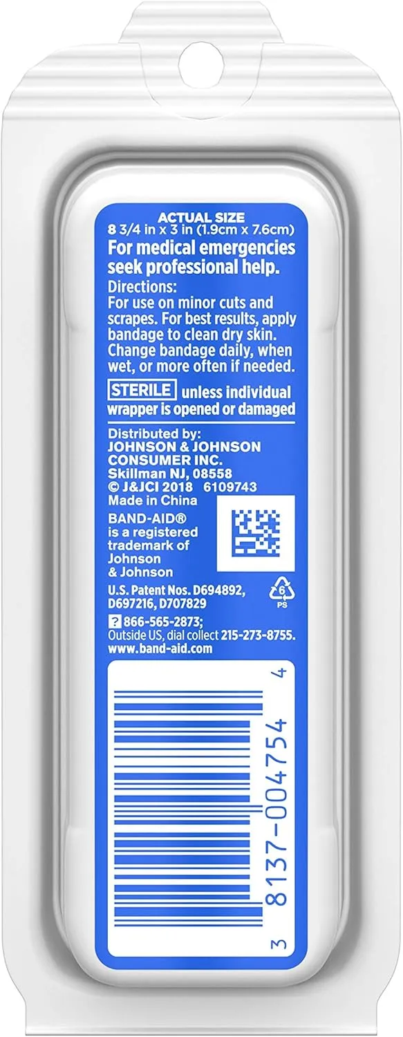 Band-AID Flexible Fabric Bandages One Size Travel Pack, 8 Each (Pack of 24)