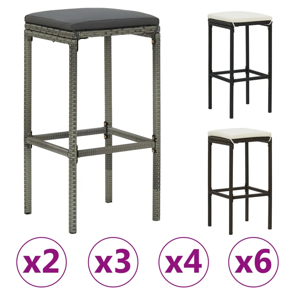 Bar Stool Bar Seat Counter Height Island Stool for Pub Poly Rattan