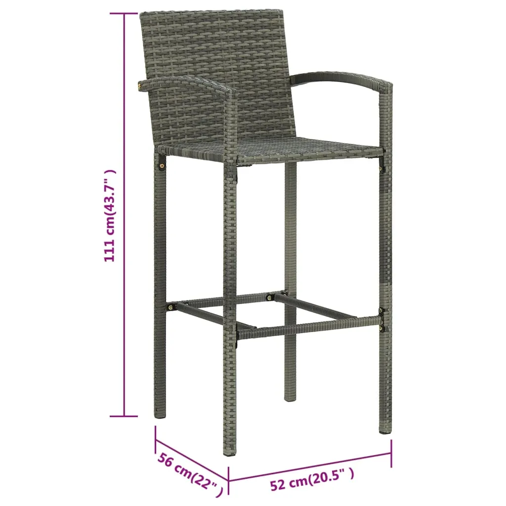 Bar Stool Counter Height Bar Stool Patio Rattan Furniture Poly Rattan
