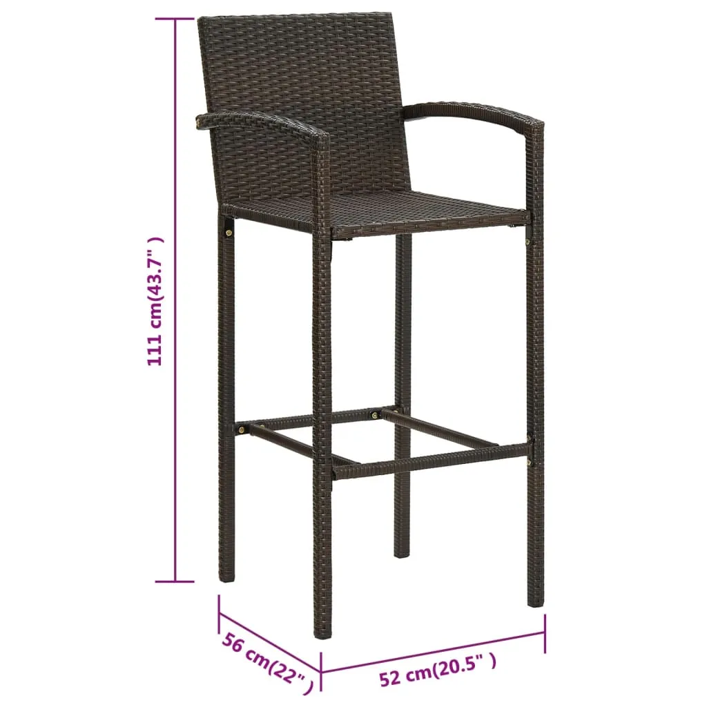 Bar Stool Counter Height Bar Stool Patio Rattan Furniture Poly Rattan