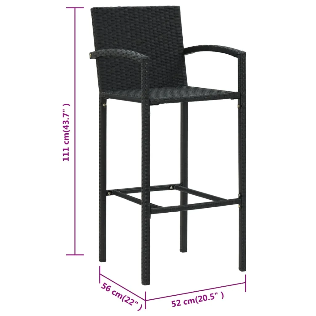 Bar Stool Counter Height Bar Stool Patio Rattan Furniture Poly Rattan