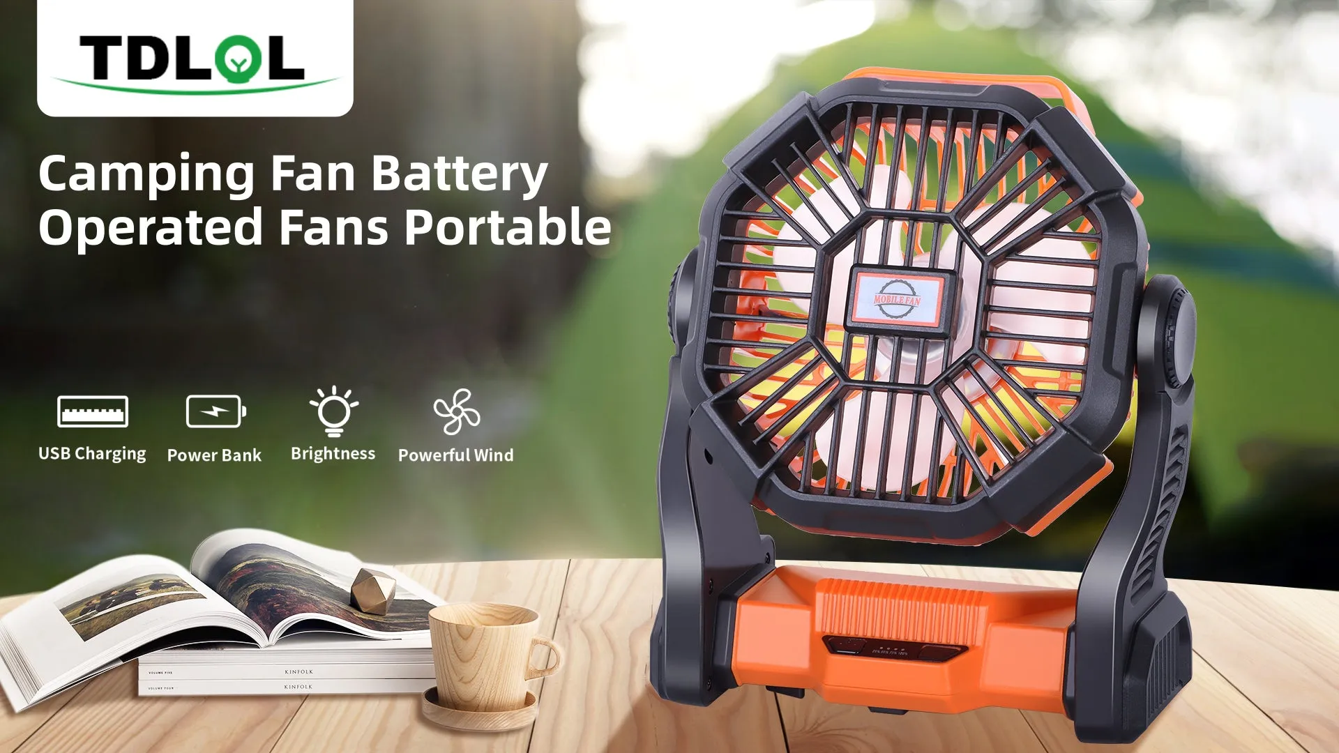 Battery Powered Fan,Portable Fan Rechargeable,270°Pivot Battery Operated Fan Camping Fan