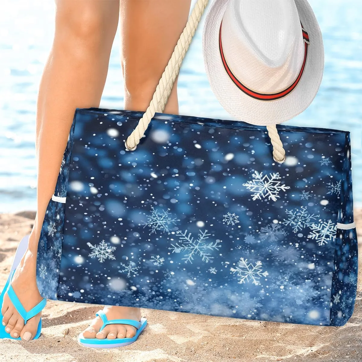 Beach Bags for Women, Large Waterproof Beach Tote Bag for Gym Grocery Travel