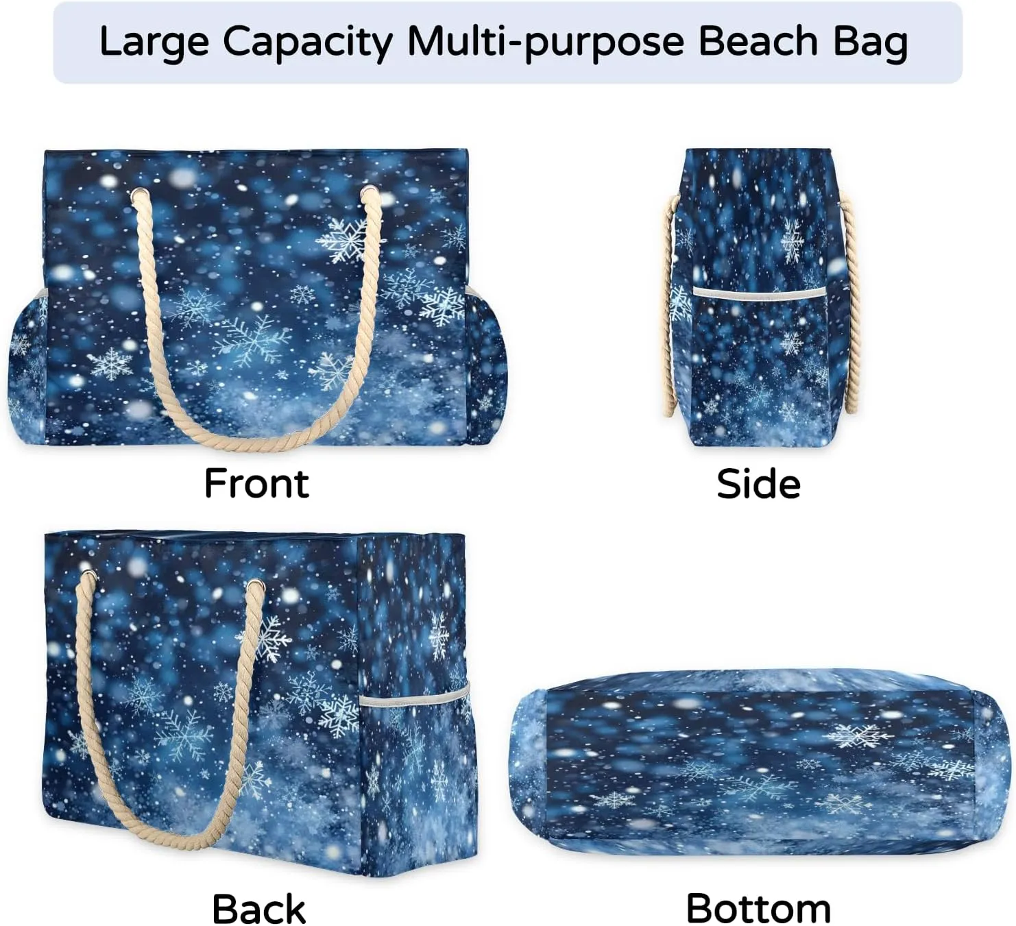 Beach Bags for Women, Large Waterproof Beach Tote Bag for Gym Grocery Travel