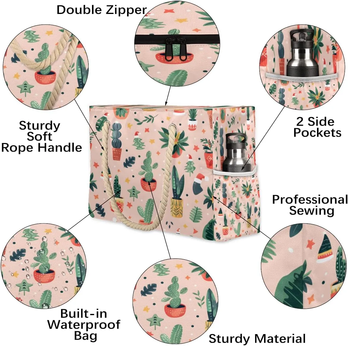Beach Bags for Women, Large Waterproof Beach Tote Bag for Gym Grocery Travel