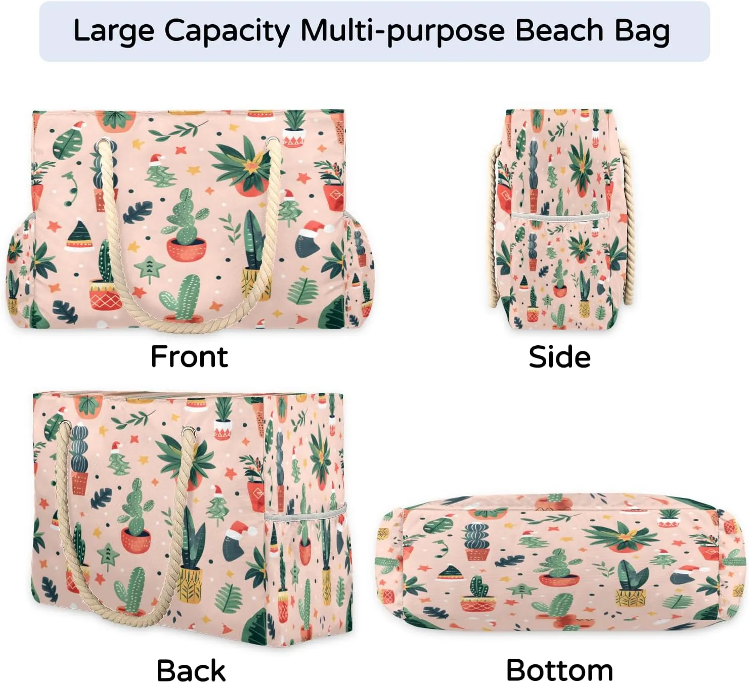 Beach Bags for Women, Large Waterproof Beach Tote Bag for Gym Grocery Travel